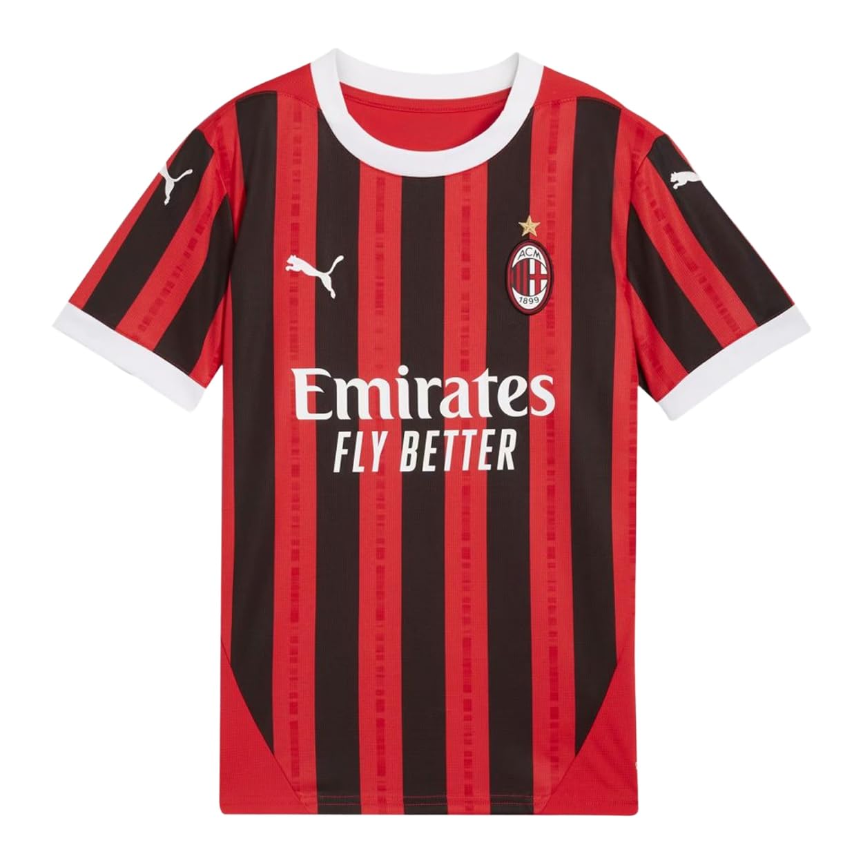Puma Youth Soccer AC Milan 24/25 Home Jersey - Official Team Branding dryCELL Technology Regular Fit Crew Neck (US Alpha X-Large Regular Red/Black)
