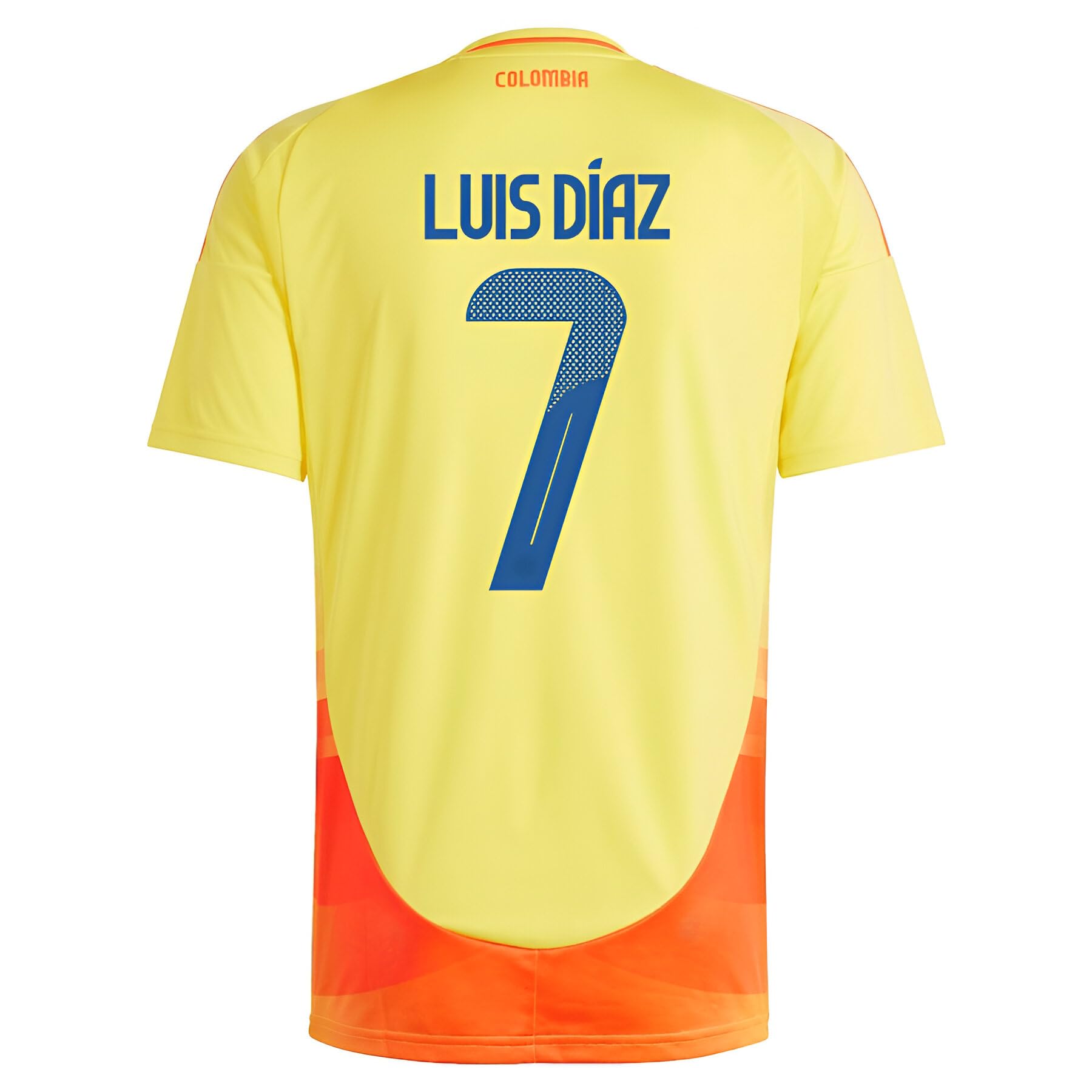 Official Colombia Soccer Jersey 2024 - Luis Diaz #7 | Camiseta Seleccion Colombia - Authentic Colombia Jersey (Large) Yellow