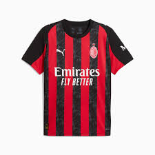 Puma Youth Soccer AC Milan 24/25 Home Jersey - Official Team Branding dryCELL Technology Regular Fit Crew Neck (US Alpha X-Large Regular Red/Black)