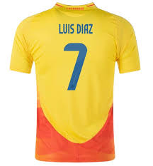 Official Colombia Soccer Jersey 2024 - Luis Diaz #7 | Camiseta Seleccion Colombia - Authentic Colombia Jersey (Large) Yellow