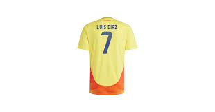 Official Colombia Soccer Jersey 2024 - Luis Diaz #7 | Camiseta Seleccion Colombia - Authentic Colombia Jersey (Large) Yellow