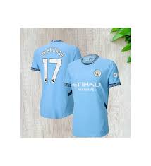 Kevin De Bruyne #17 Home Soccer Jersey 2024/25 (Blue / Medium)